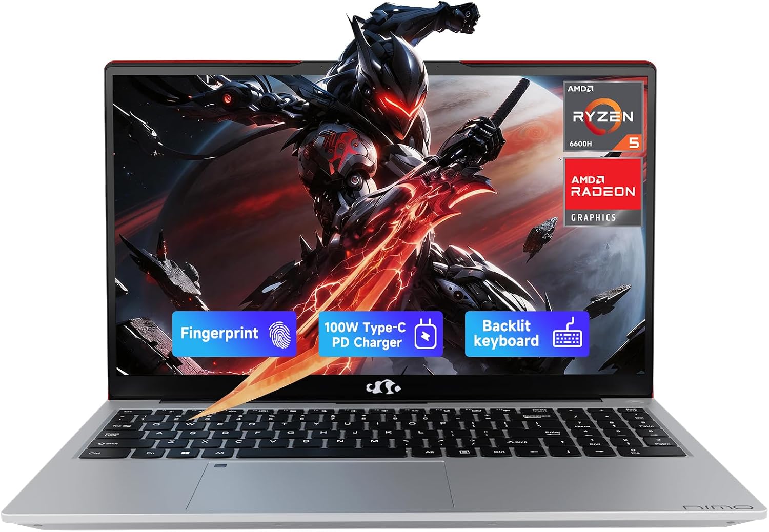 Detalle de NIMO gaming laptop Ryzen 5 6600H