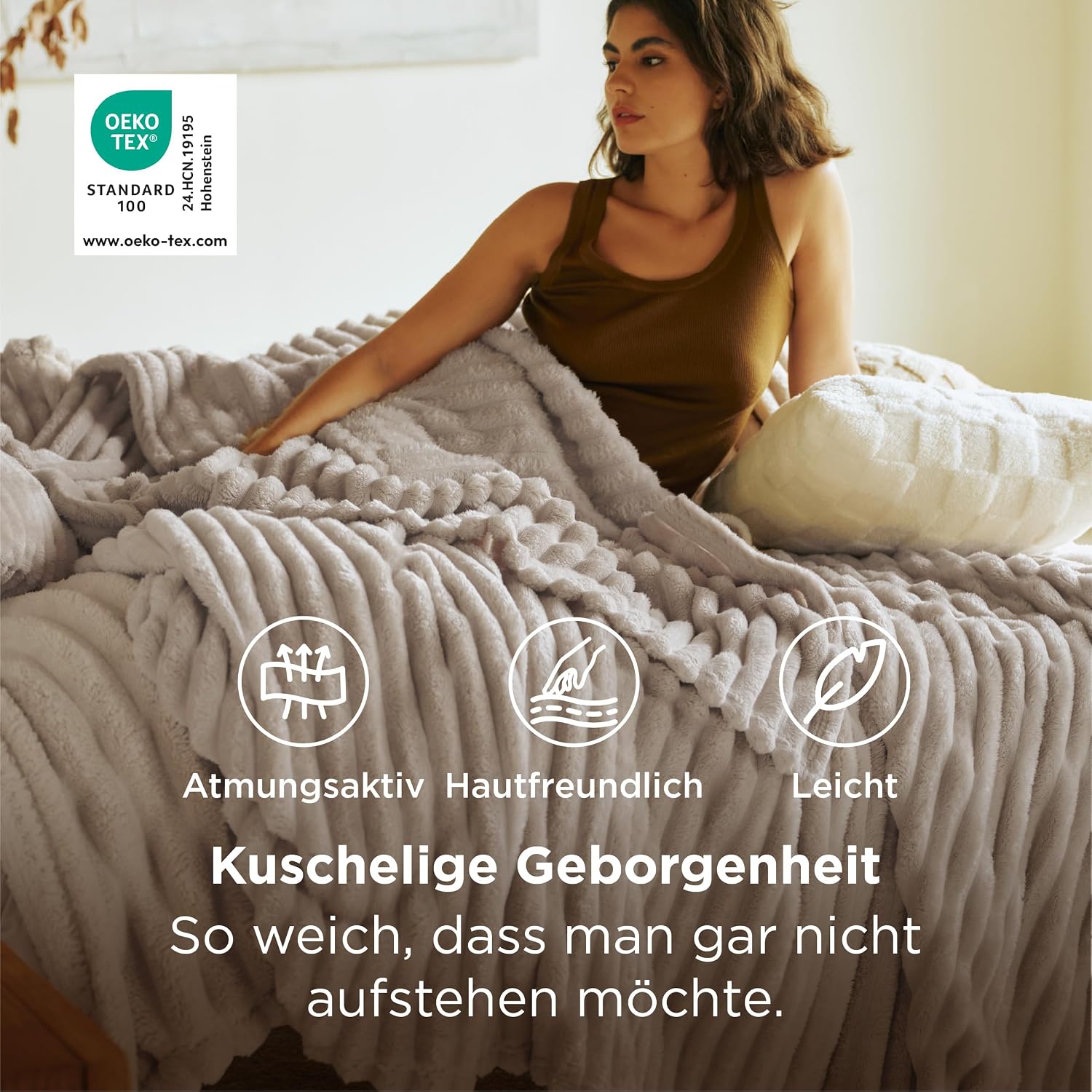 Detalle de Bedsure kuscheldecke 220 x 240 cm