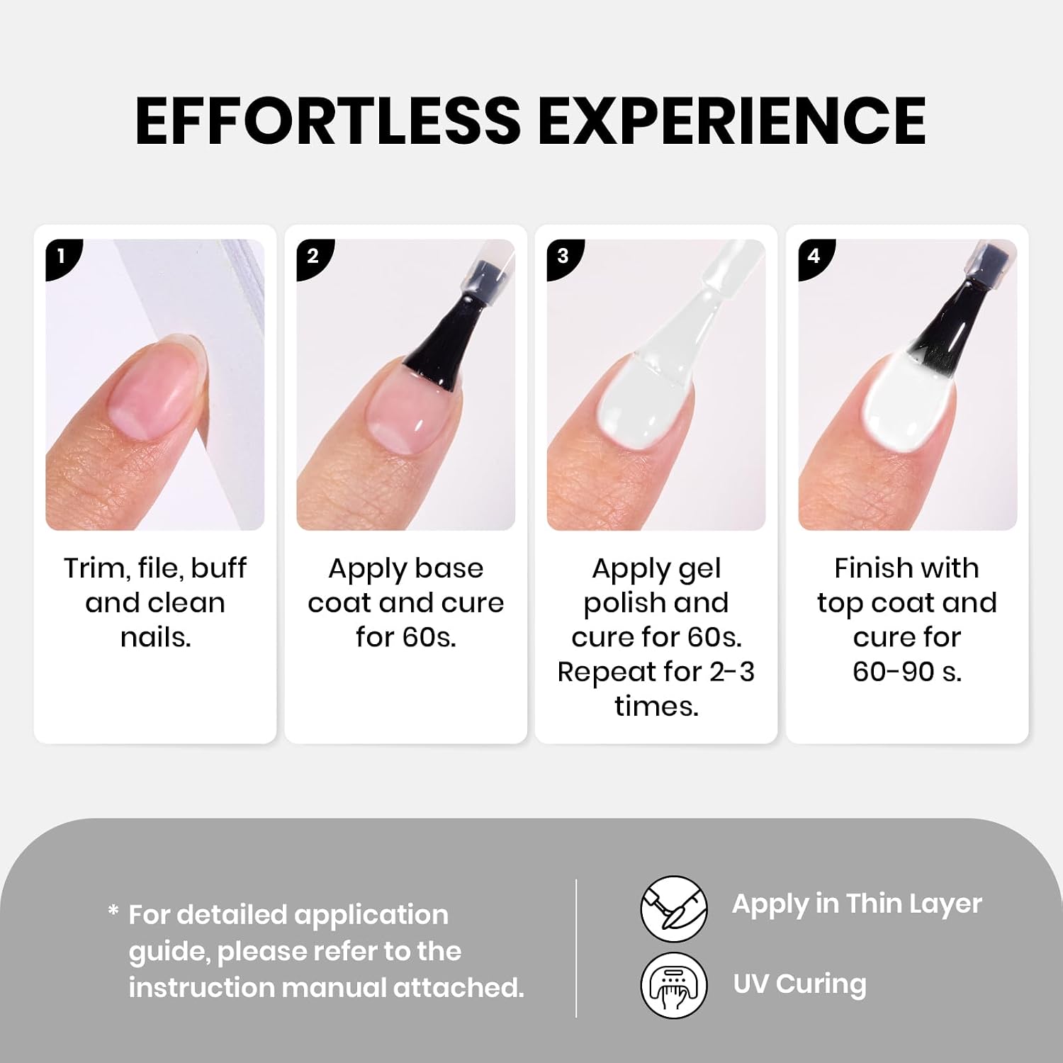 Thumbnail 6 de beetles Neutral Gel Nagellack A732 – Milky White Jelly Gel Polish (15 ml), UV/LED, soak-off