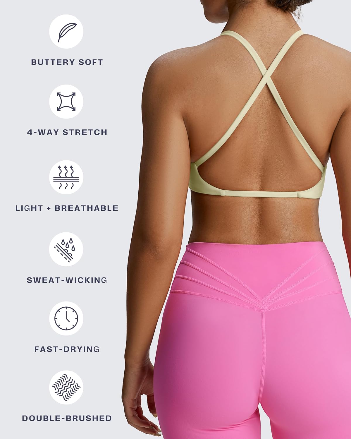 Detalle 2 de Aoxjox Sienna Twist Bra: Women's Workout Crop Tank for Low-Impact Training