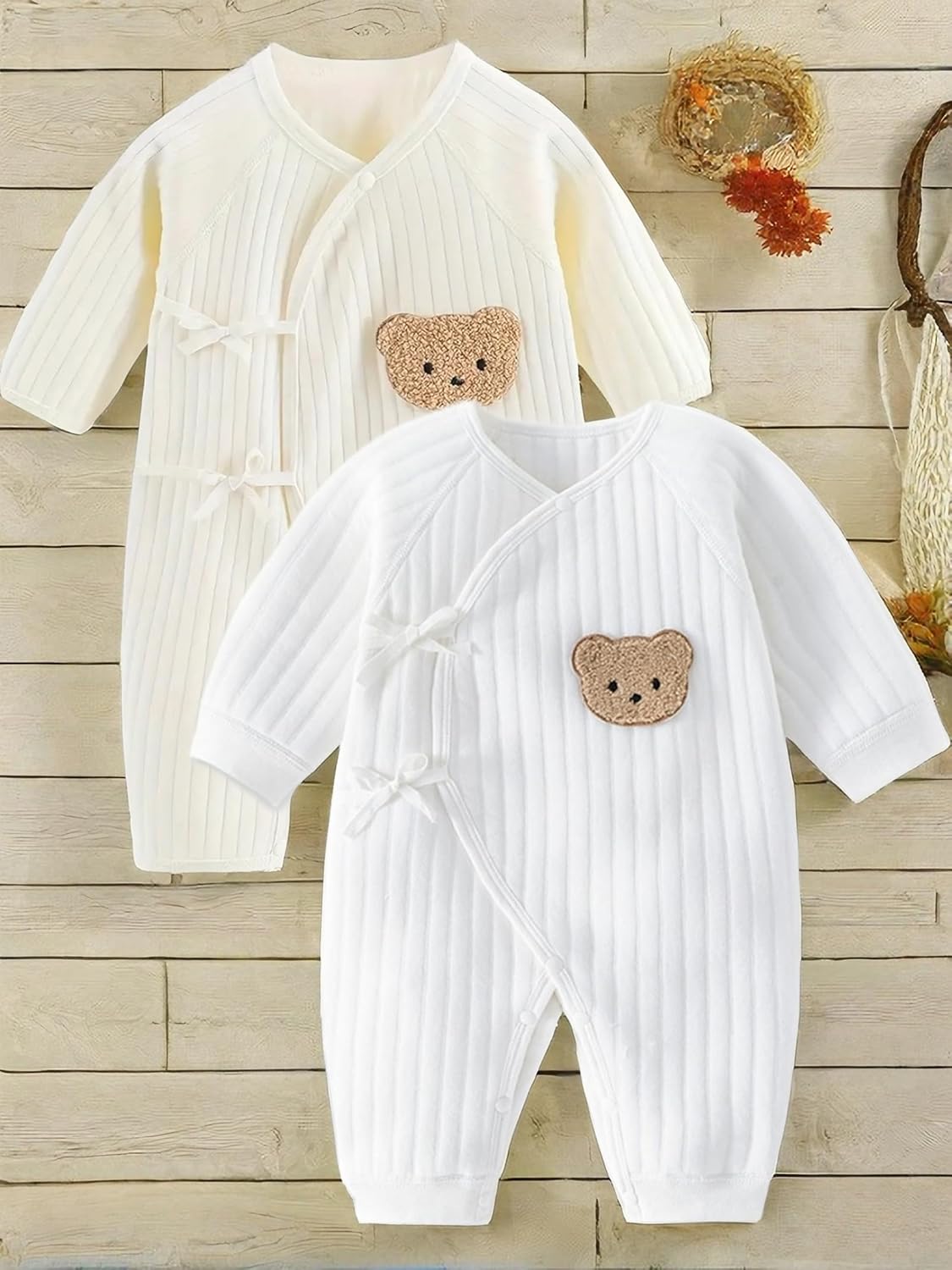 Thumbnail 5 de Babyfond Newborn Cotton Bodysuit with Hat Set – Thickened Spring & Autumn Sleepwear