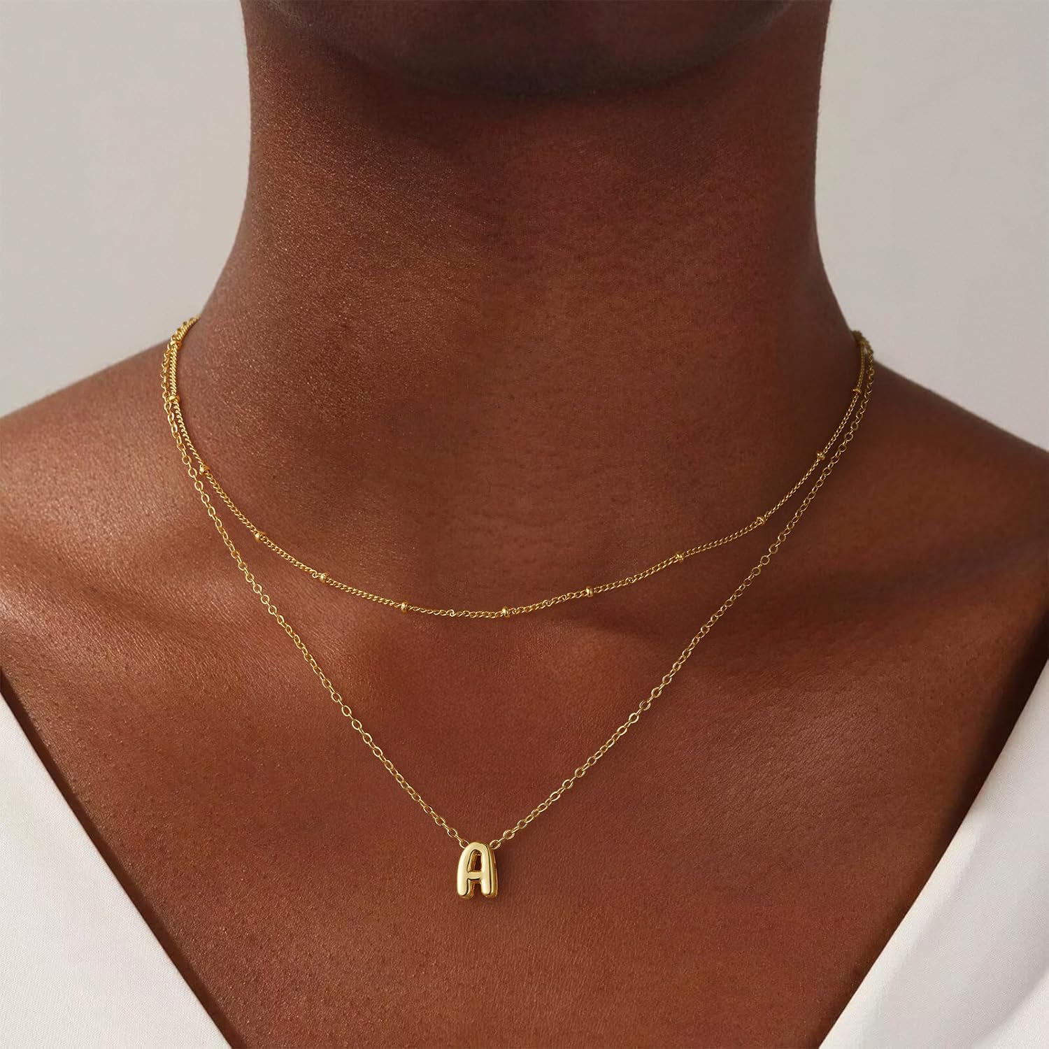 Thumbnail 6 de Thaivor Initial Necklace Set 14K Gold Plated