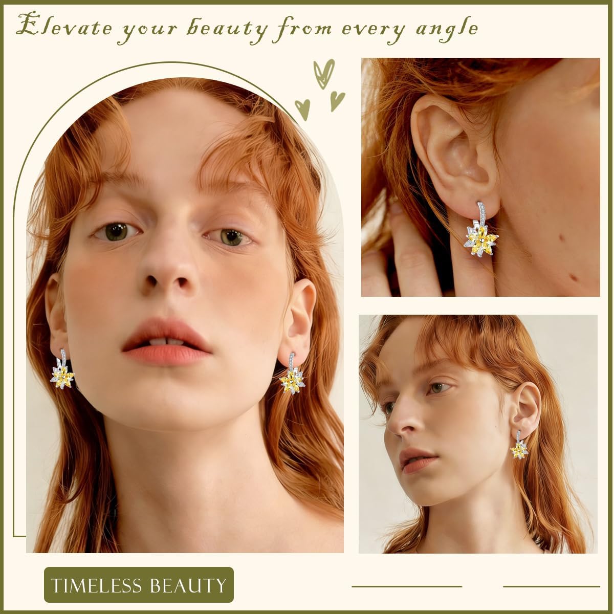 Thumbnail 3 de Josfeva Creolen Ohrringe Damen – Blumen-Klapp-Creolen mit AAA Zirkonia