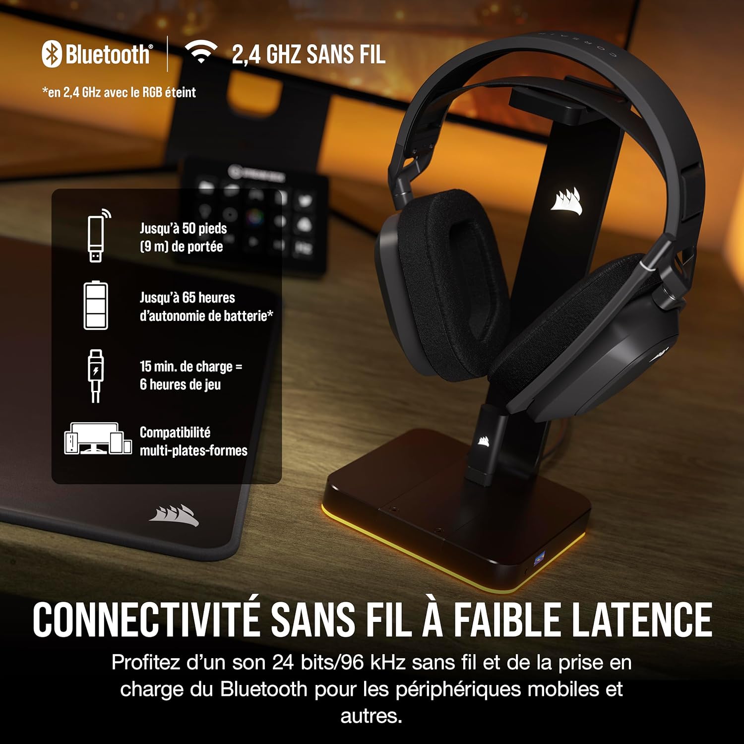 Thumbnail 2 de Corsair HS80 Max Wireless Casque Multiplateforme