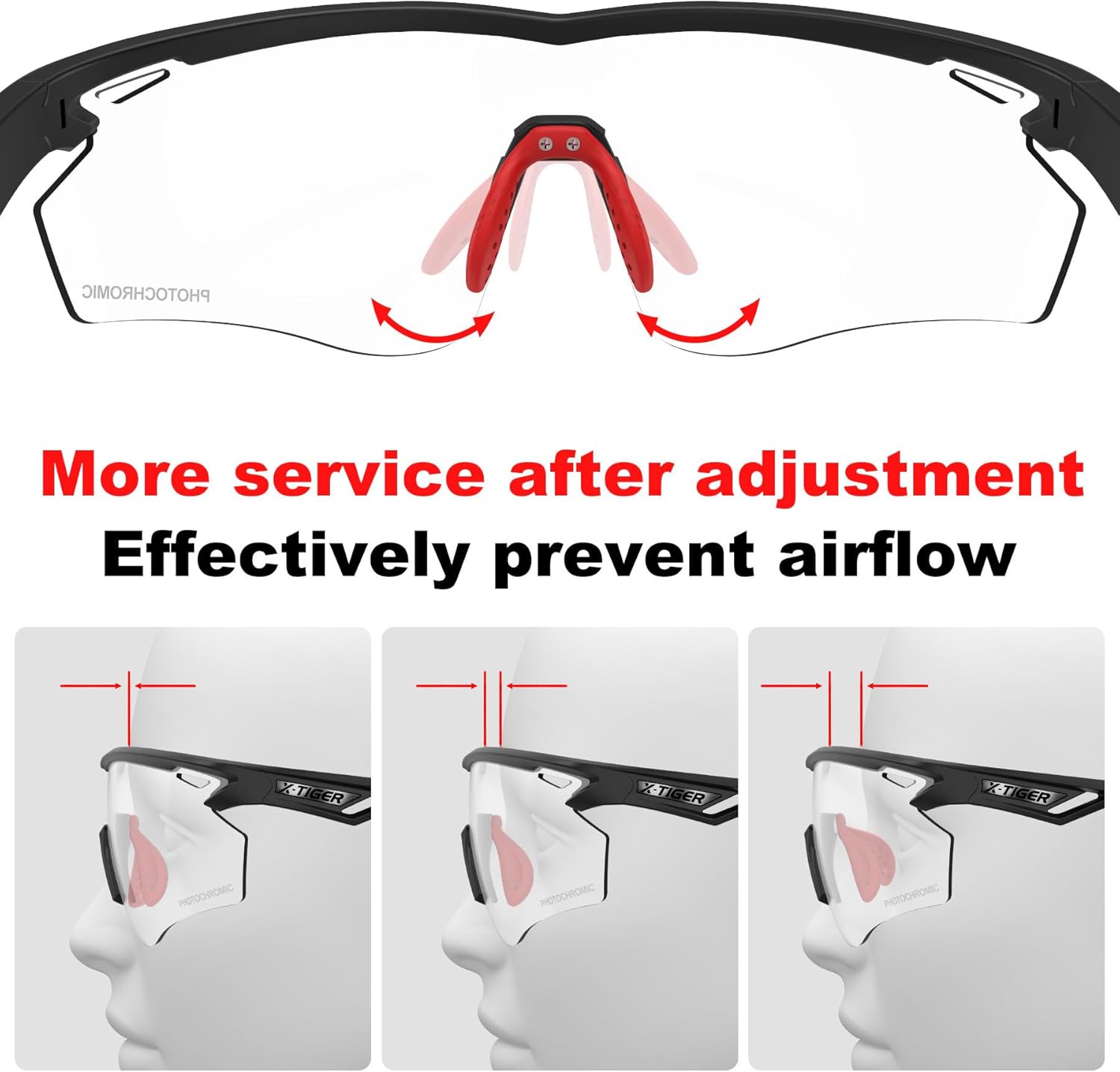 Thumbnail 4 de X-TIGER Occhiali Ciclismo Fotocromatici TR90: leggerezza, protezione UV400 e comfort per MTB e bici