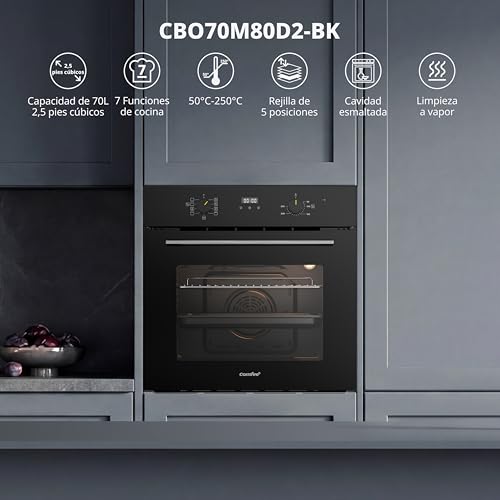 Detalle de COMFEE Horno Pizza Eléctrico Empotrable Multifunción 70L con Convección y Aquaclean