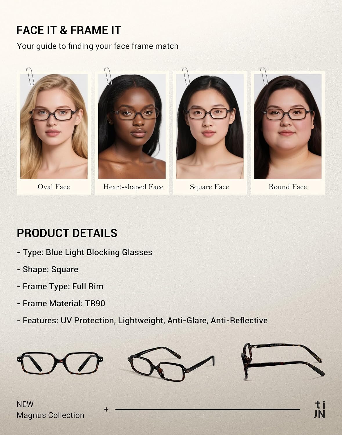 Thumbnail 6 de TIJN Blue Light Blocking Glasses, TR90 Frame