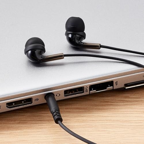 Detalle de Amazon Basics: Auriculares con cable intraurales con micrófono (paquete de 2)