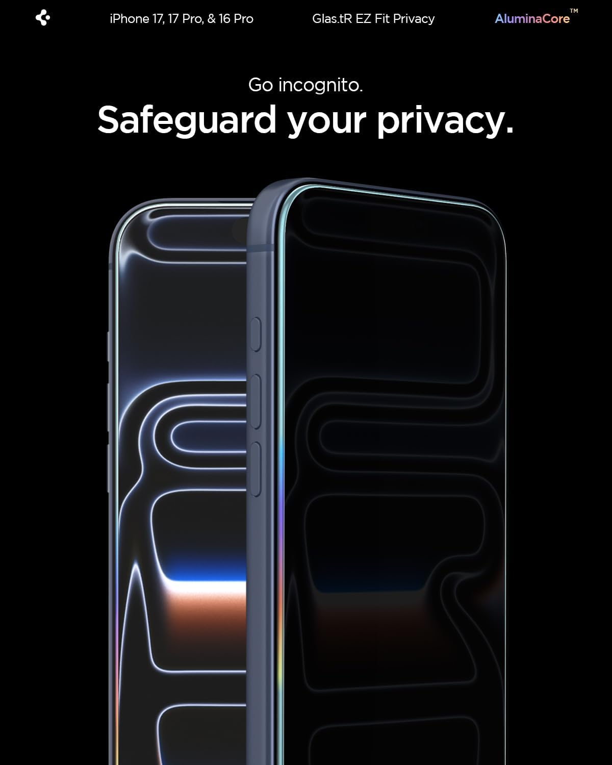 Thumbnail 5 de Spigen Glas.tR EZ Fit verre trempé Anti-Espion (9H) pour iPhone 17 / 17 Pro / 16 Pro – 2 pièces