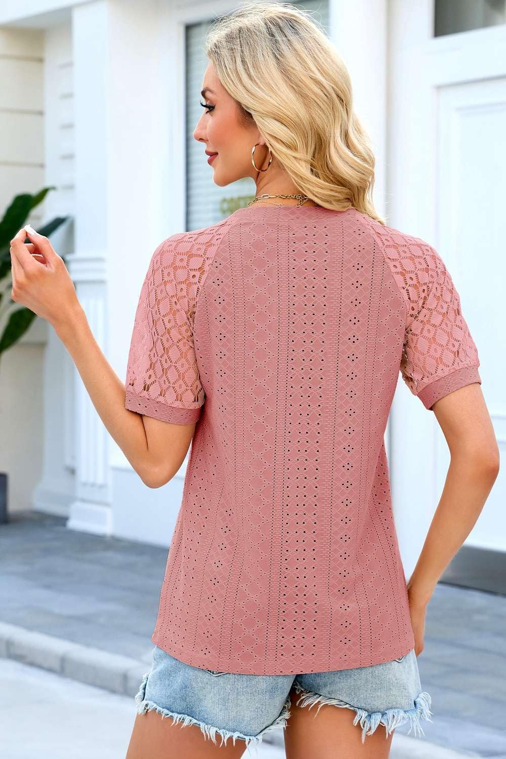 Detalle 2 de Pawate Spitzen Langarmshirt für Damen