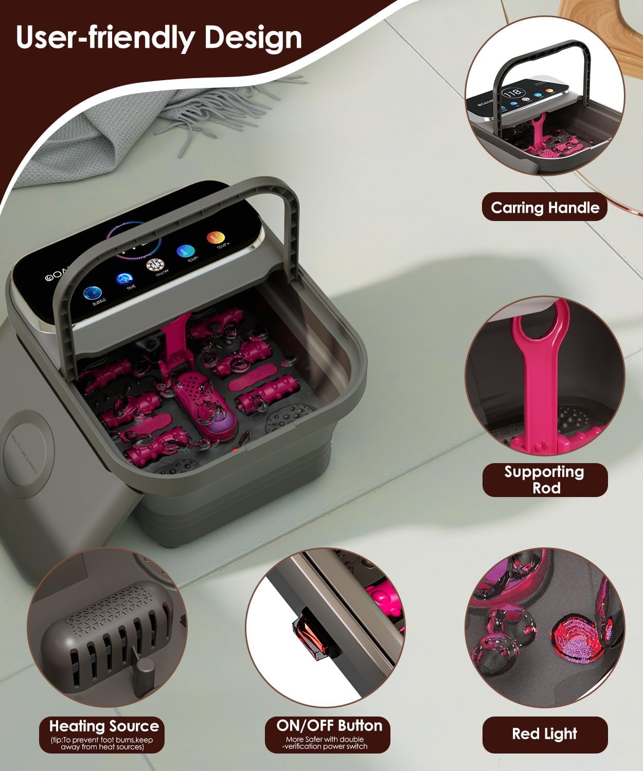 Thumbnail 4 de OOAMBB Foot Spa Massager 95°F-118°F