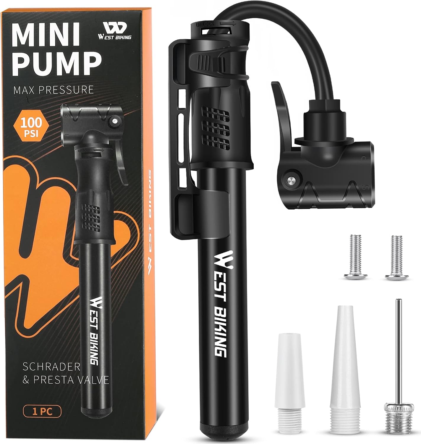Detalle de West Biking Bicycle Pump Mini Bike Pump (Aluminium Alloy) for Presta & Schrader