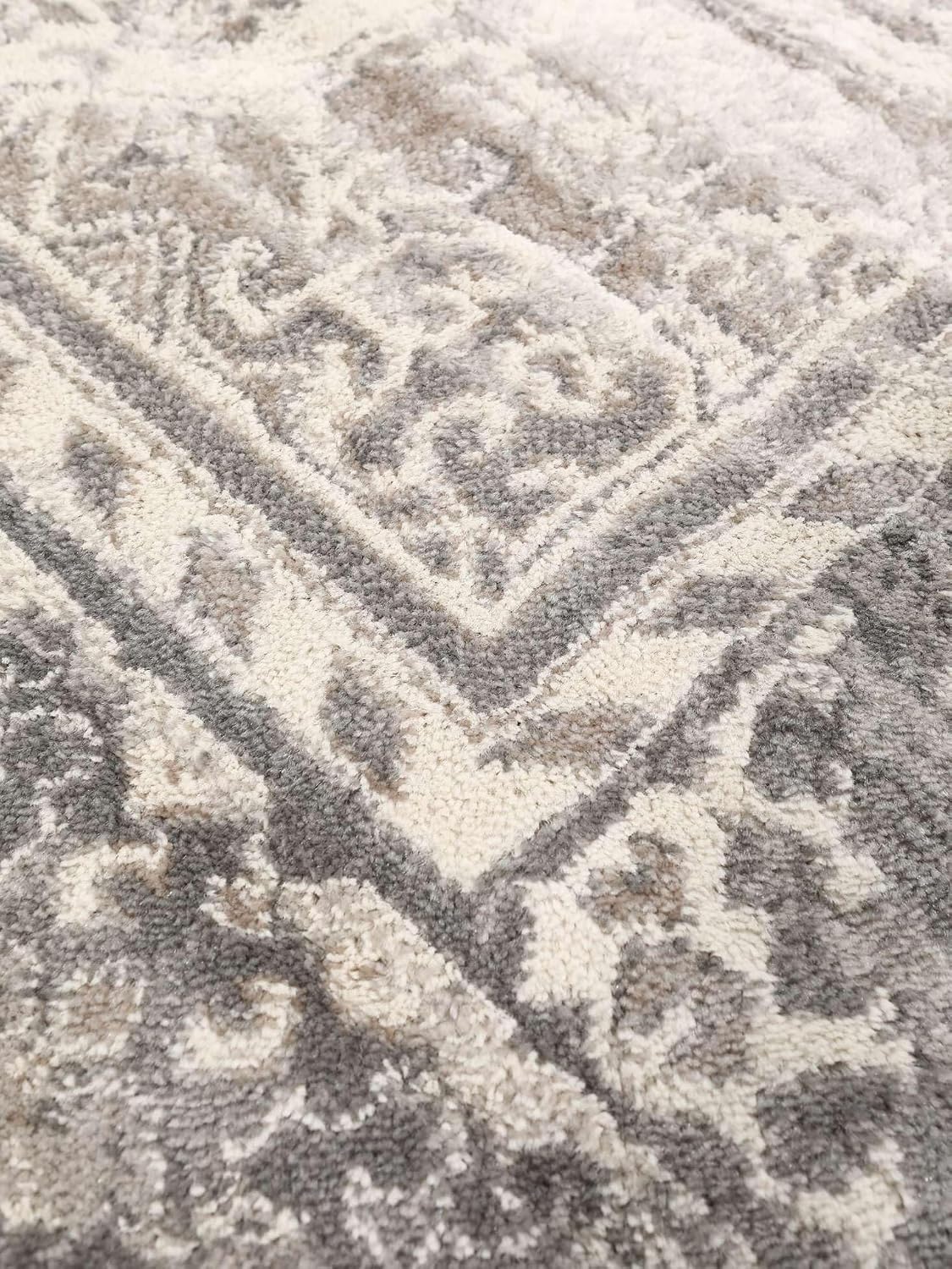 Detalle de RugVista Miran dywan 80 × 250 cm, szary, prostokątny bieżnik z wysokim runem