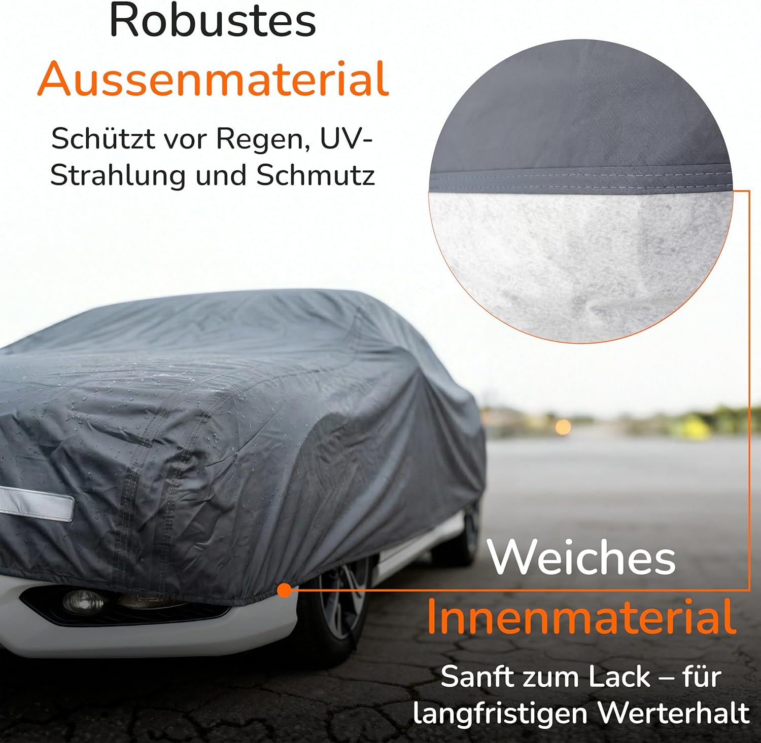 Detalle de Upgrade4cars Premium Autoabdeckung Outdoor Vollgarage M (455 × 190 × 150 cm)