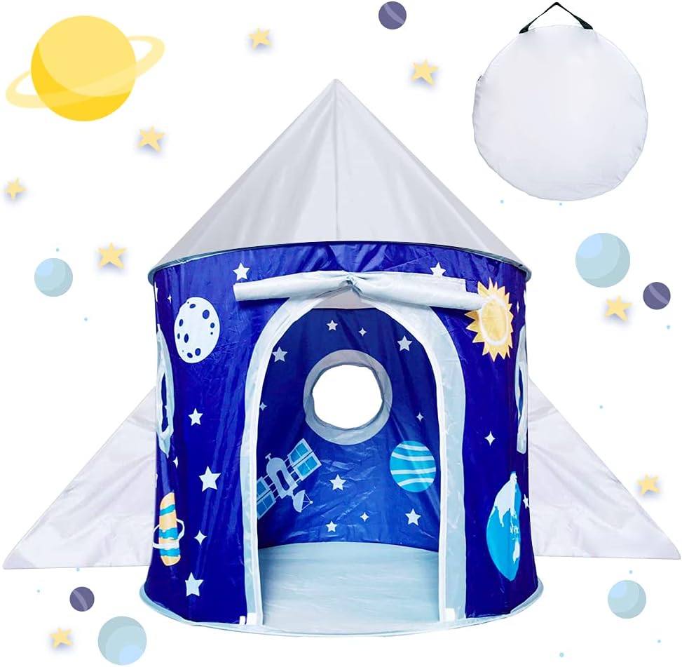 Toy Gifts for 1-7 Year Old Boys: Space Pop Up Play Tent with Private Planet Theatre