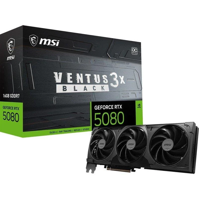 Detalle de MSI GeForce RTX 5080 VENTUS 3X OC 16 GB GDDR7 Reflex 2 RTX AI DLSS4.5