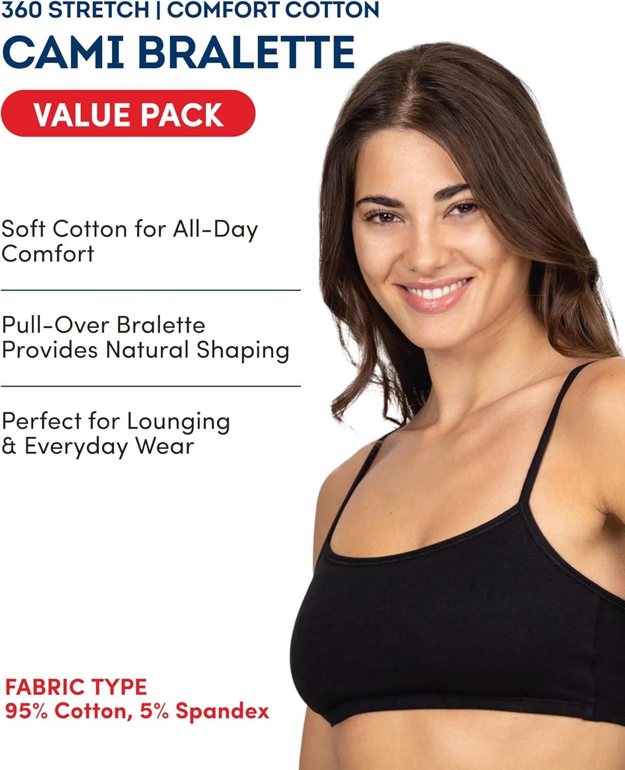 Detalle de Fruit of the Loom Built-up Sports Bra – Lot de 3 (Soutien-Gorge de Sport Femme)