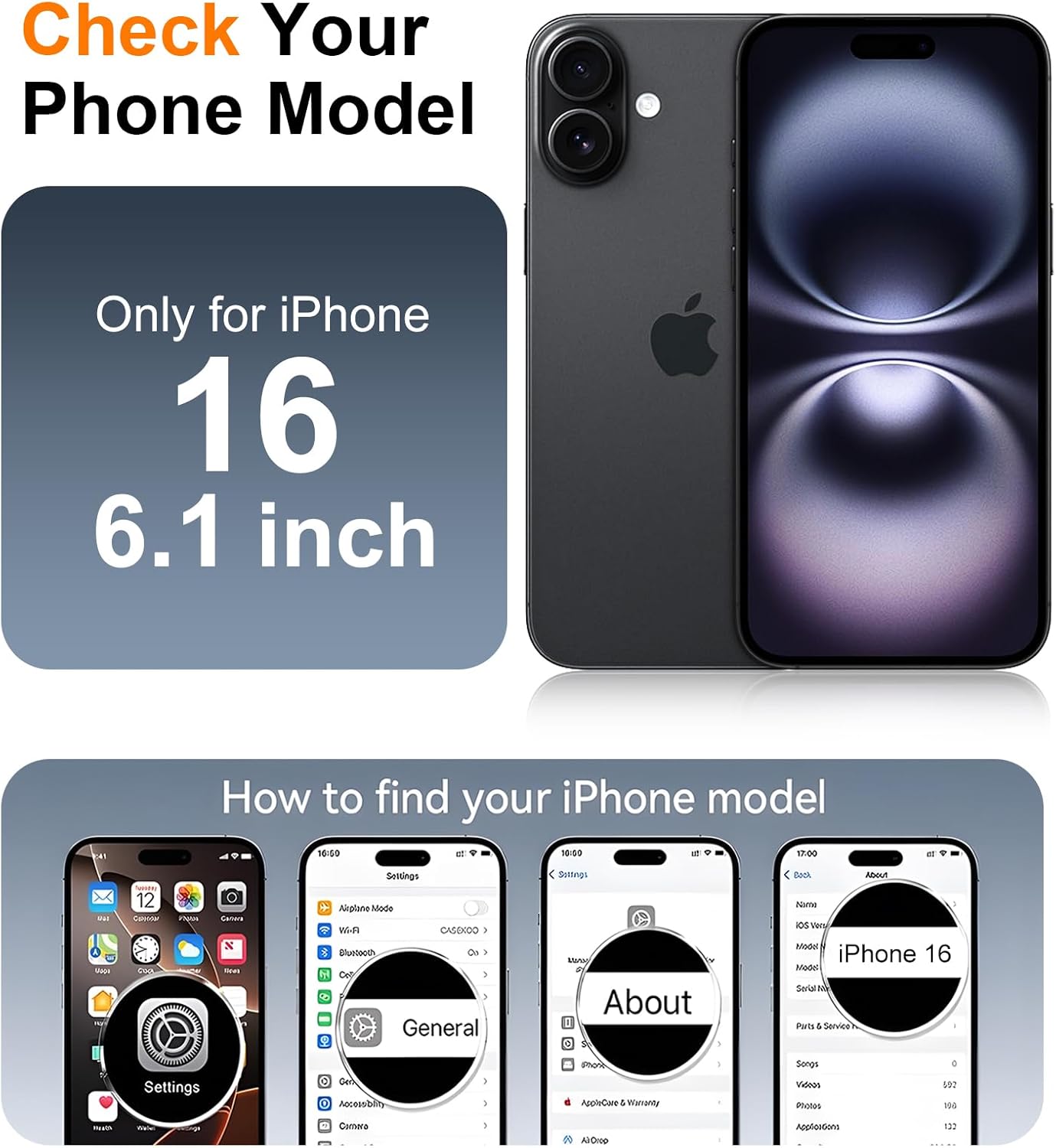 Thumbnail 6 de Temdan iPhone 16 Case with 360° Rotatable Magnetic Stand — Military-Grade Shockproof, MagSafe Compatible, 6.1