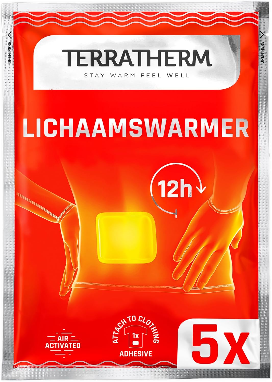 Detalle de TerraTherm warmtepleisters voor rug, nek en schouders, 5 stuks, tot 12 uur warmte