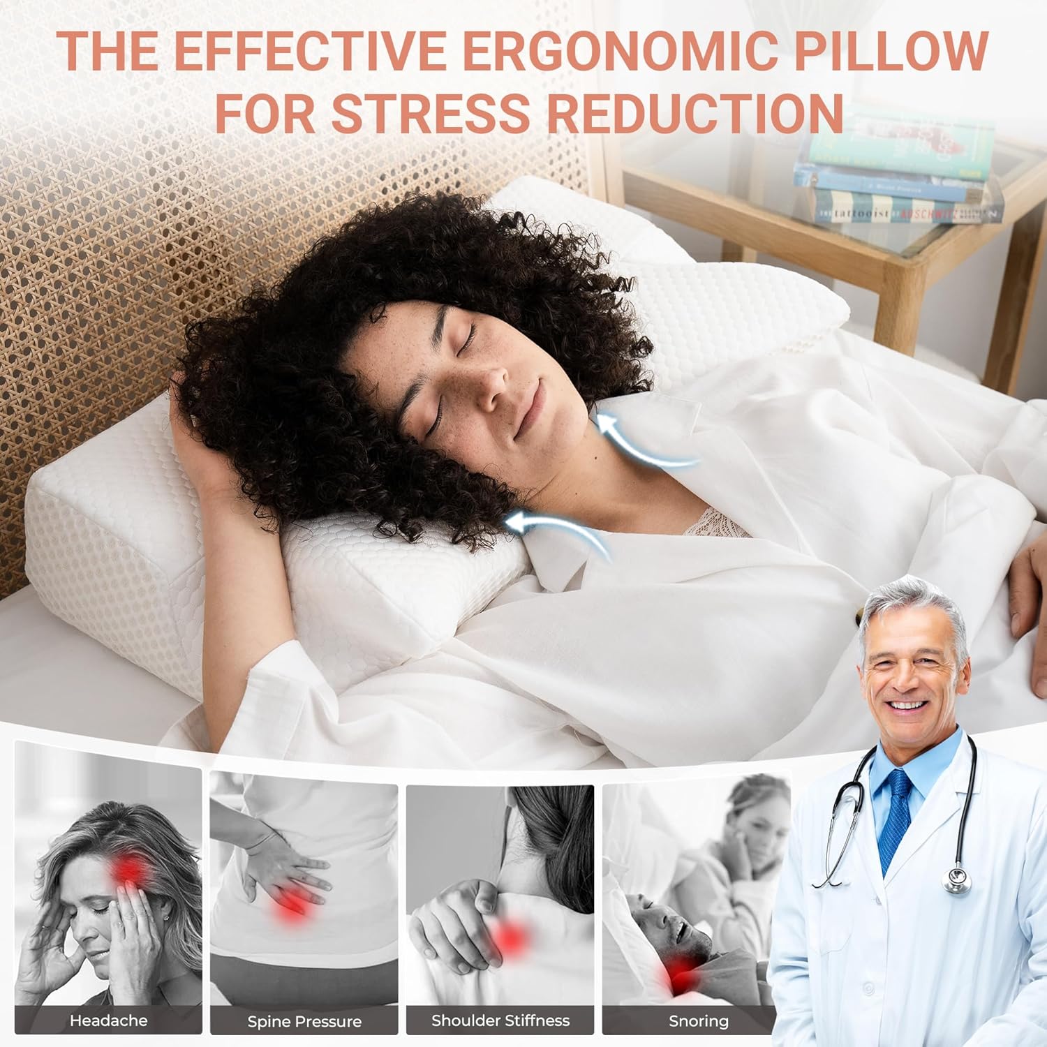 Thumbnail 6 de Elviros Almohada Cervical Memory Foam 💤 64x40x13/11.5 cm