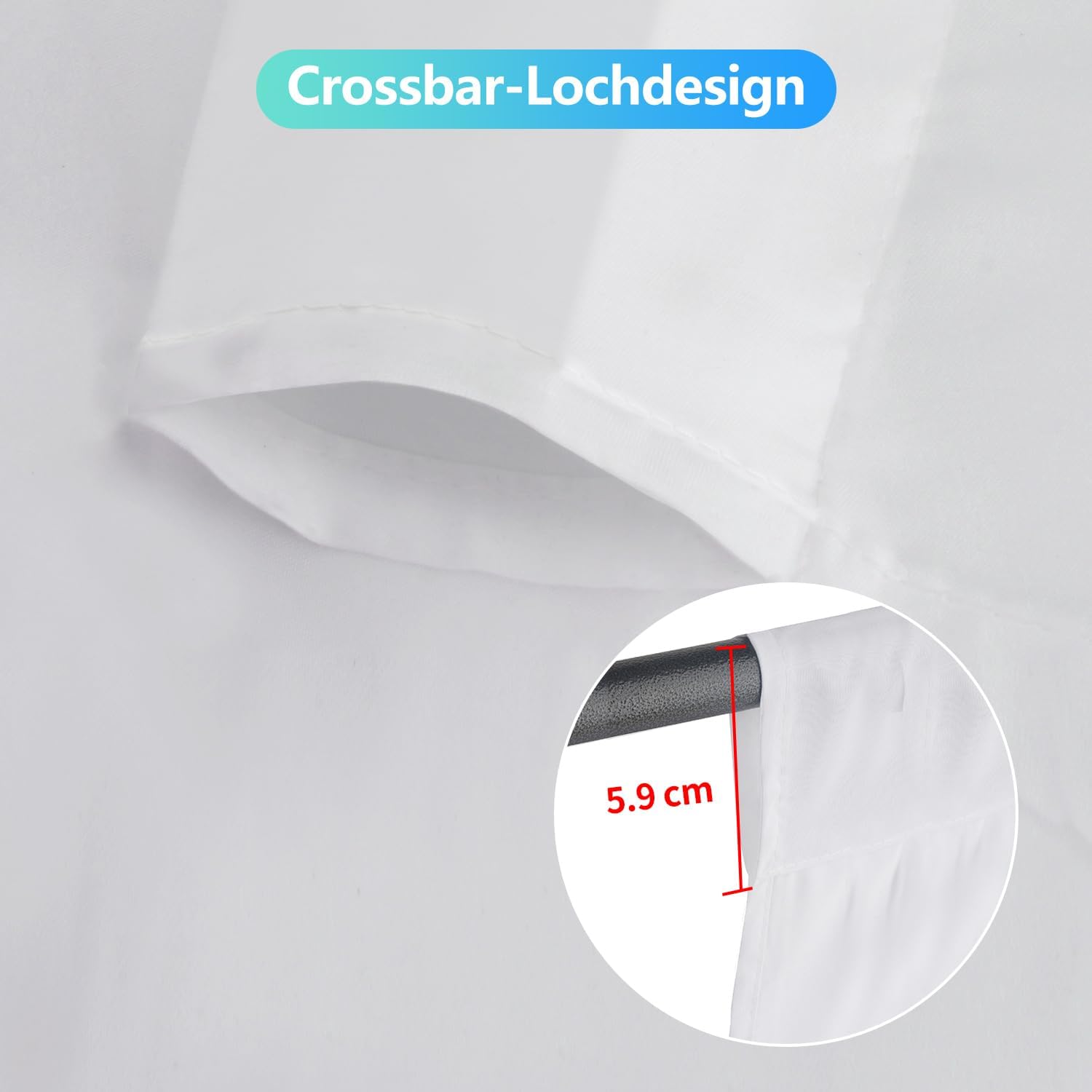 Detalle de JEBUTU weißer Fotohintergrund 1,5x2 m aus Polyester – waschbar & für Fotografie, Zoom und Video-Meetings
