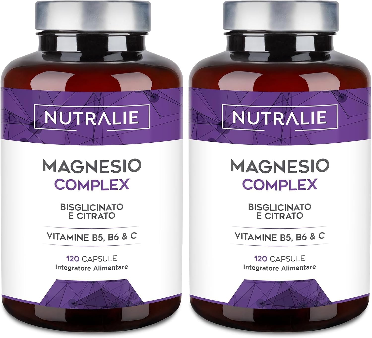 Thumbnail 6 de Magnesio Bisglicinato + Citrato 2145mg - Vitamine B5, B6 e C - Nutralie, 120 Capsule Vegane