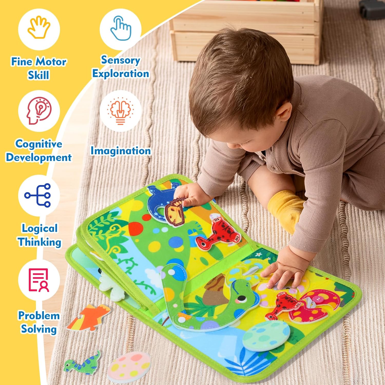 Detalle de XIAPIA Baby Busy Book Montessori for 1–3 years