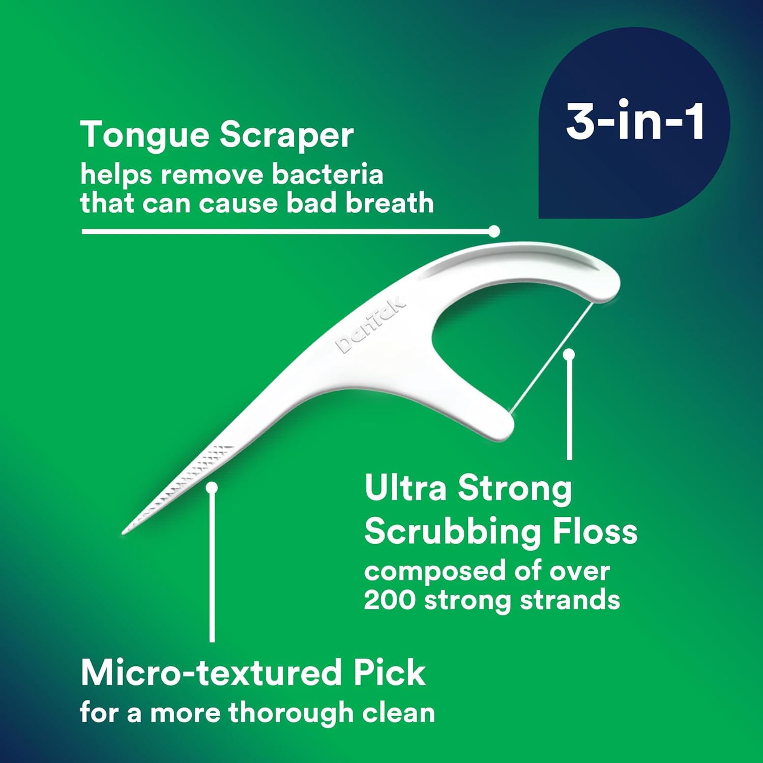 Detalle 2 de DenTek Triple Clean Advanced floss picks 150 pack 🪥