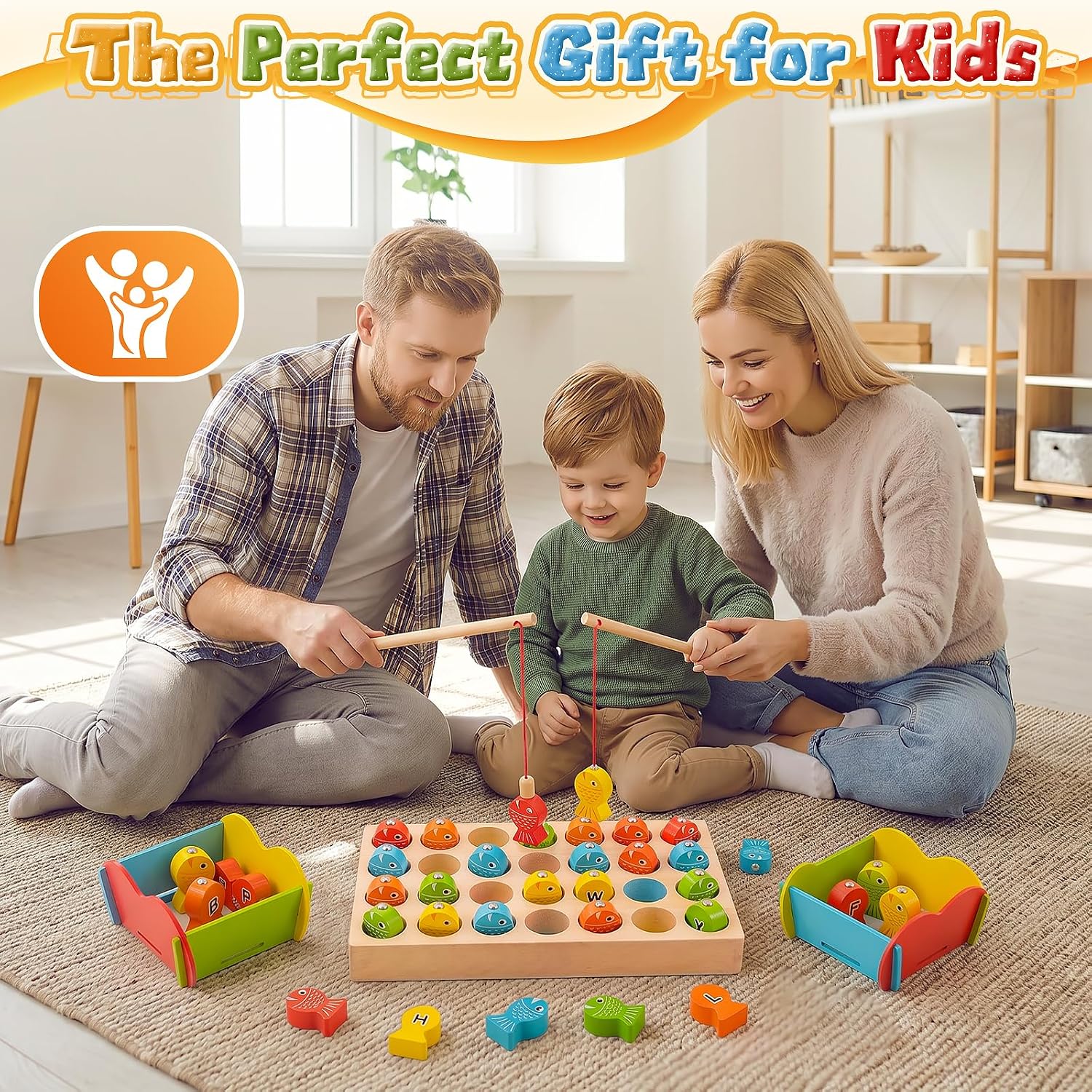 Detalle 2 de Wooden Magnetic Fishing Game for Kids