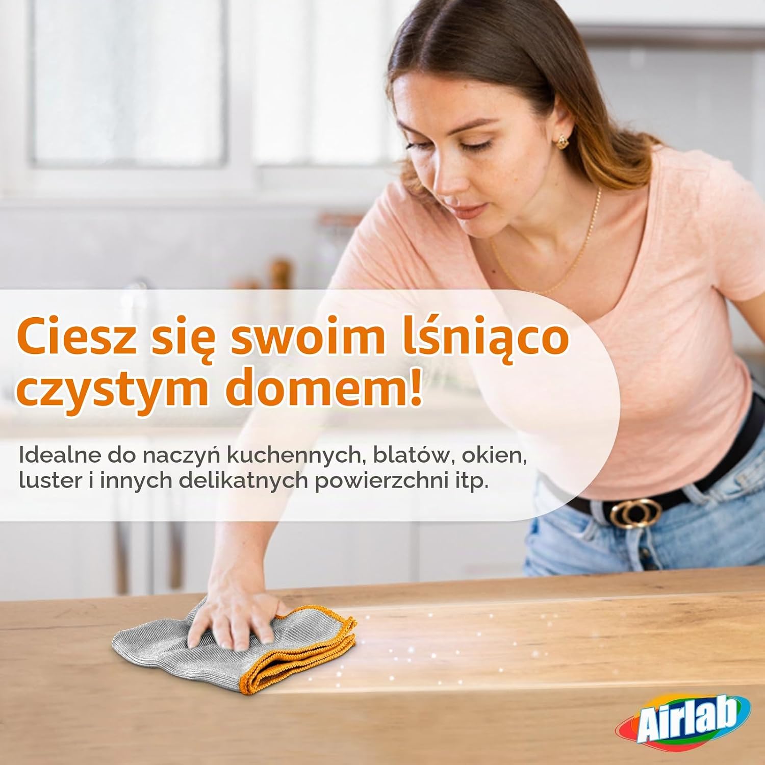 Detalle de Airlab MDL-HJU3030 – dwustronna ściereczka z mikrofibry 30 × 30 cm