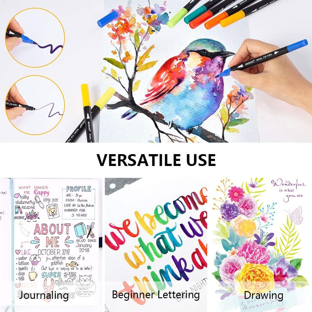 Thumbnail 2 de Nicecho Dual-Tip Art Markers, 60 Colors