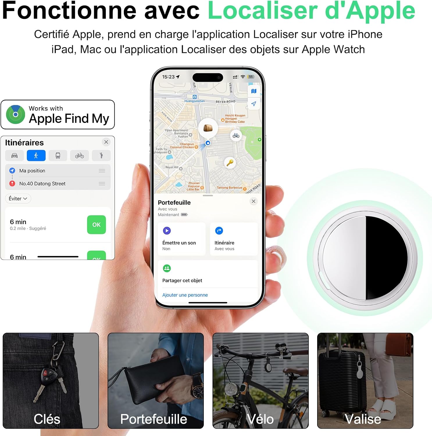 Detalle 2 de Bnlei Air Tracker Tag traceur Bluetooth 100 dB