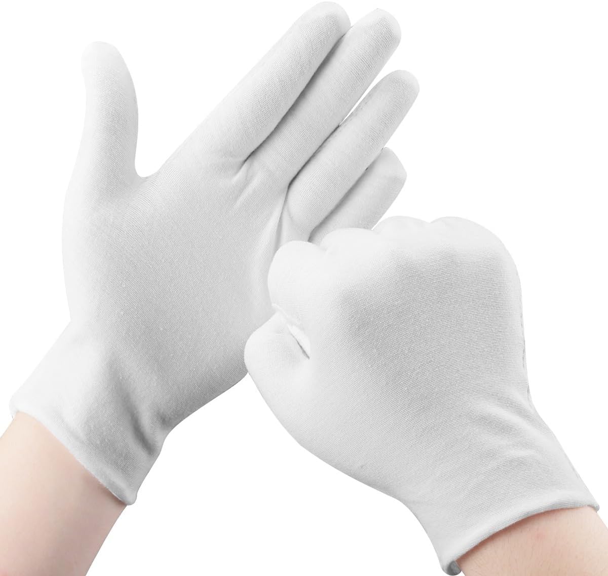 Detalle de 30 Pcs White Cotton Gloves for Dry Hands ⚙
