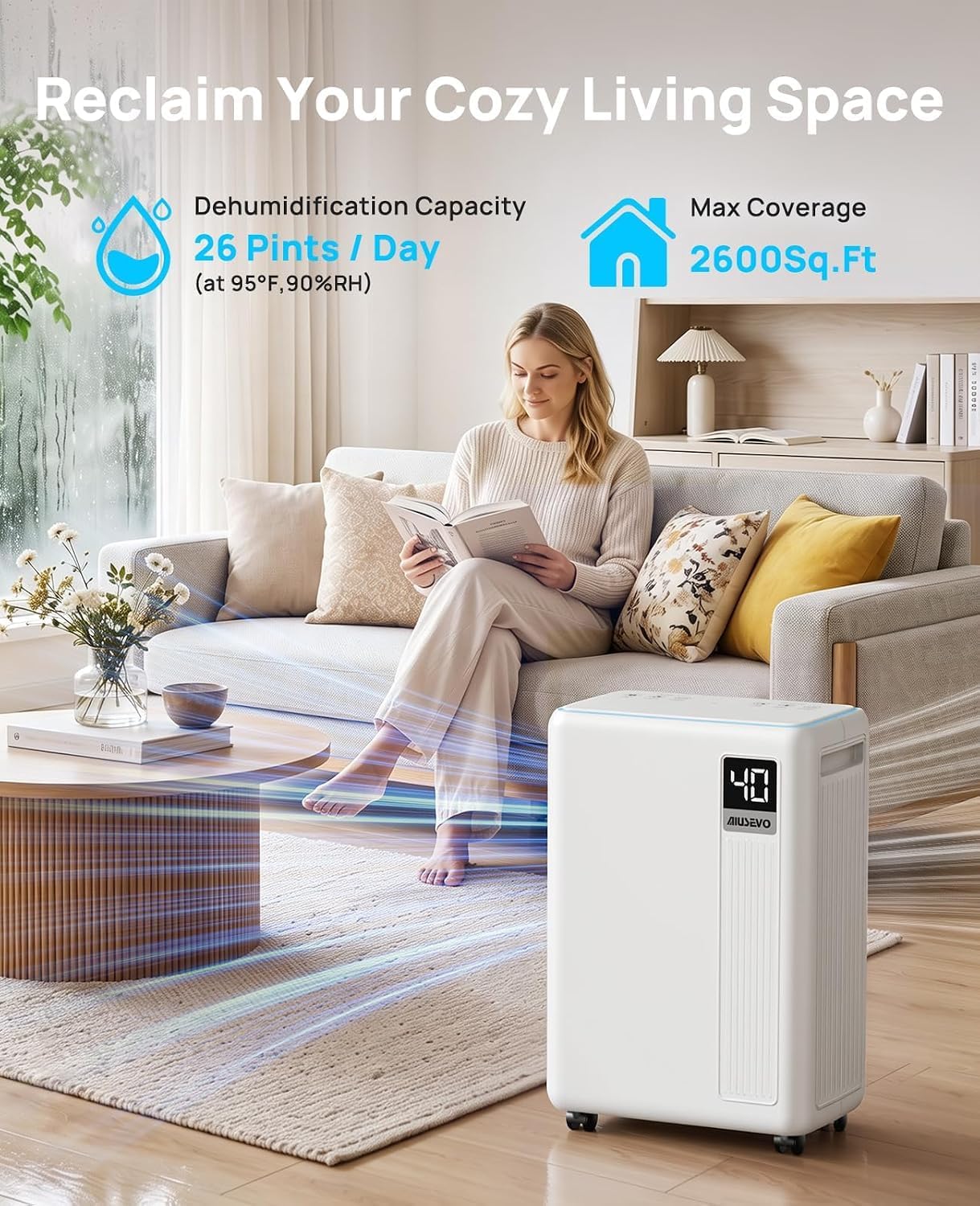 Detalle 2 de AIUSEVO Dehumidifier 26-pint