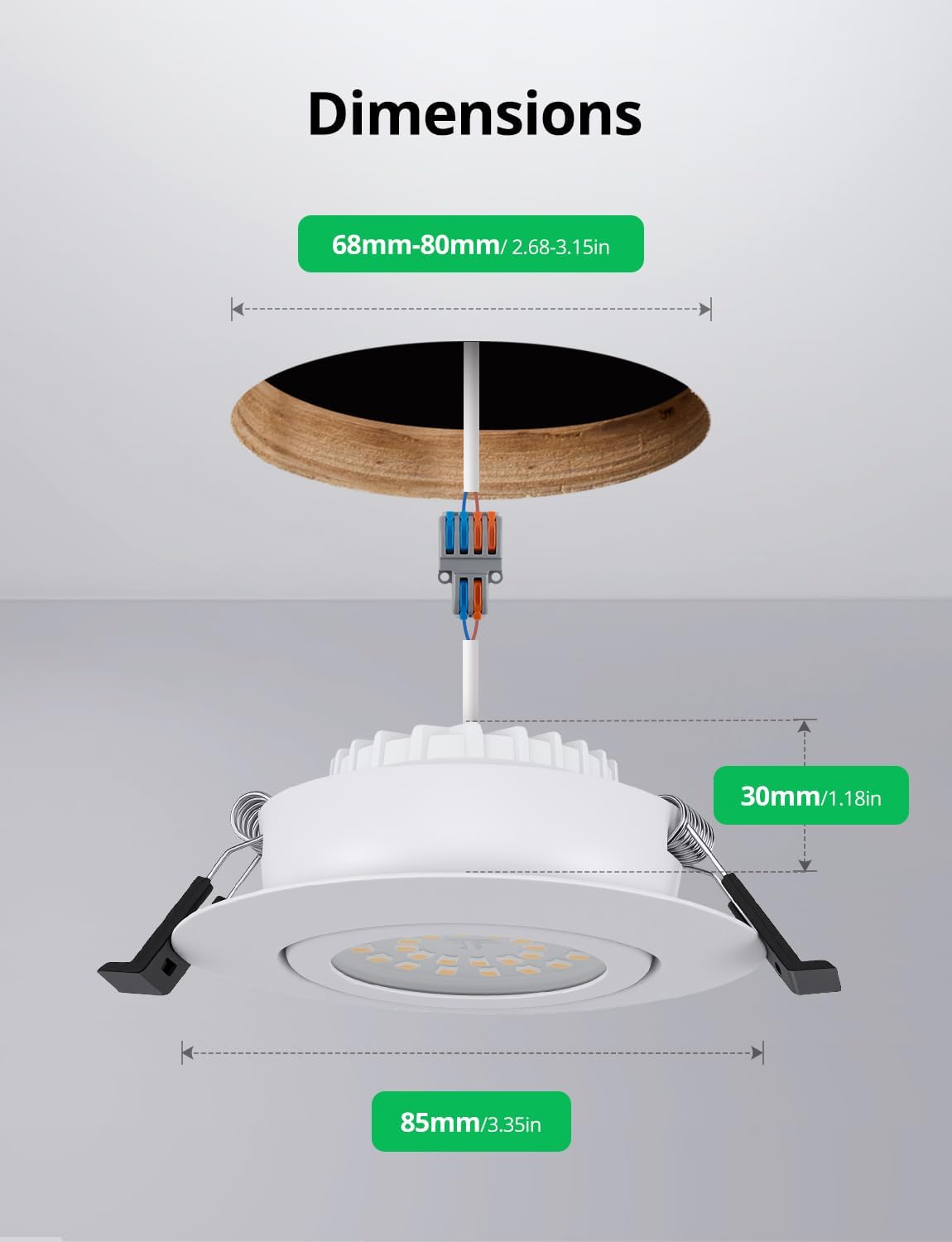 Detalle de Bojim FL087 led-inbouwspots, 6 stuks, IP44, 4,7 W en 4000 K