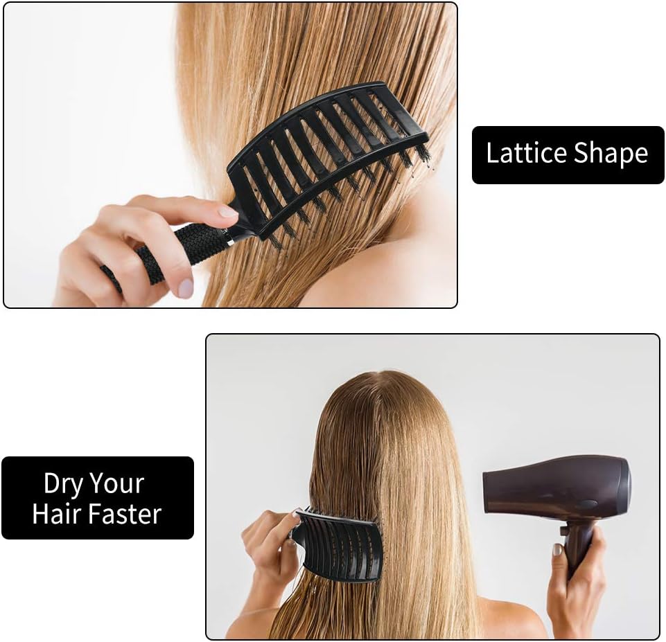 Thumbnail 4 de URAQT Spazzola per Capelli Curva con setole di Cinghiale – perfetta per ricci, lisci e crespi