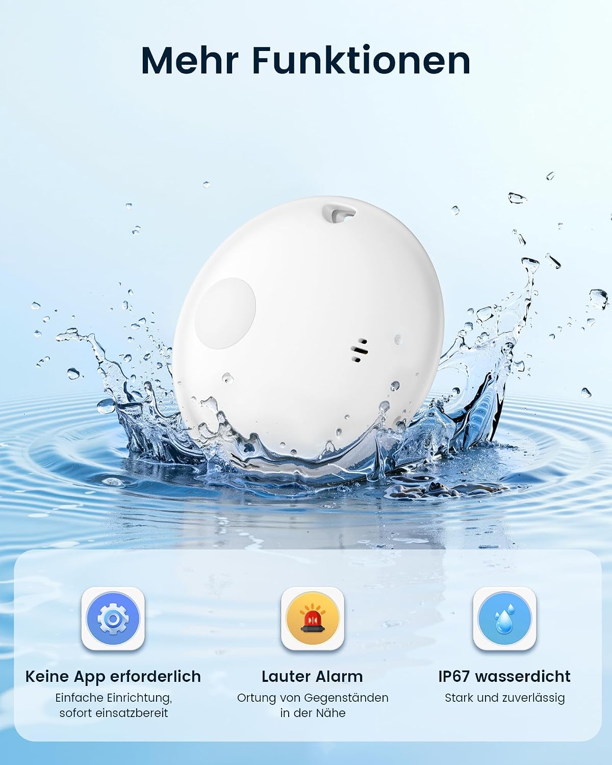 Detalle de KUKIHO Tracker Tag 1er-Pack – IP67, 100 dB, 12 Monate austauschbare Batterie – Kompatibel mit Apple Wo ist? (nur iOS) – Weiß
