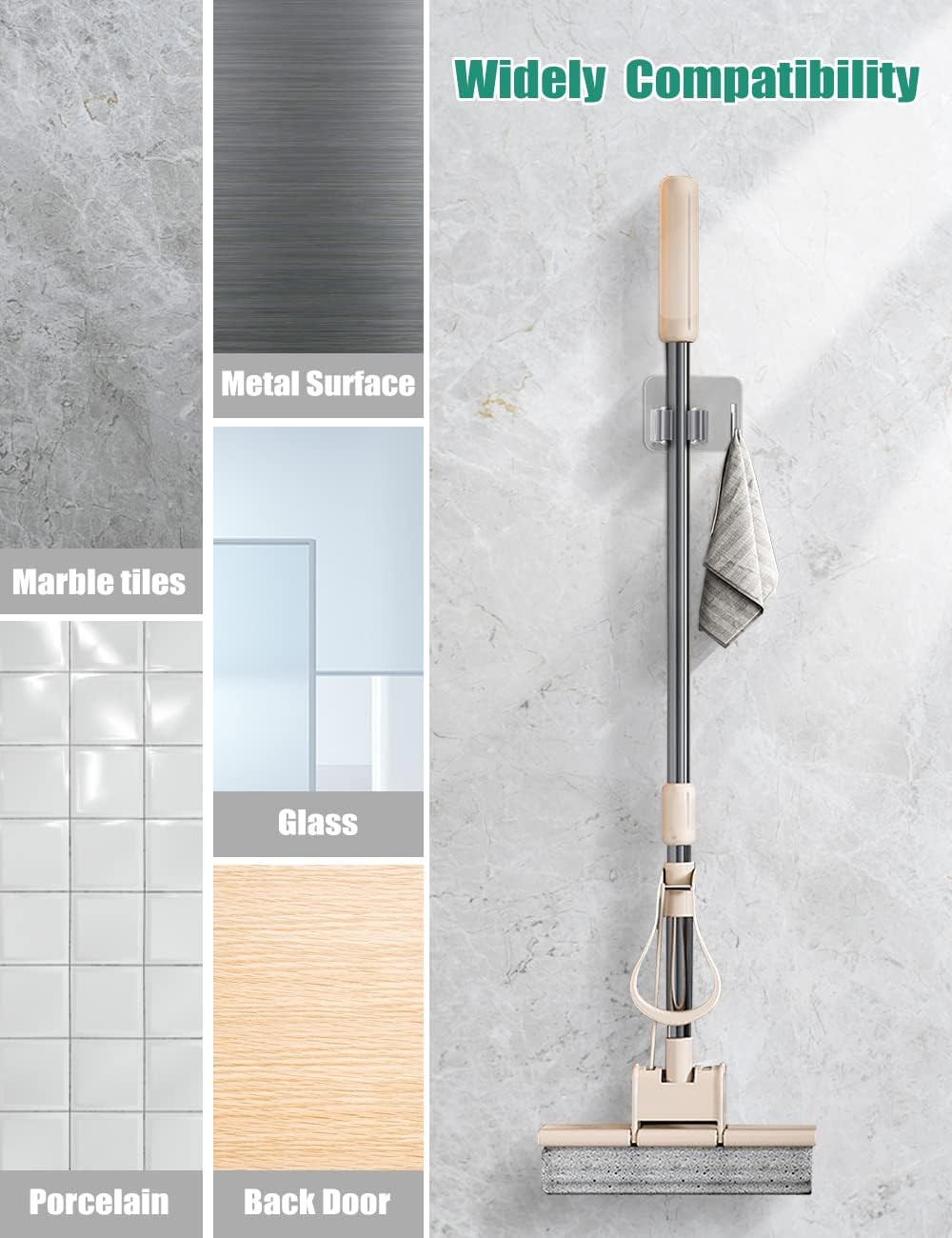 Thumbnail 1 de Henrycares 6-Pack Broom Mop Holder wall hooks 🧹