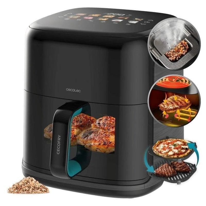 Detalle de Cecotec Cecofry&Grill Smokin'Prime 6500: freidora de aire, grill y plancha con ahumador (6,5 L, 2200 W)