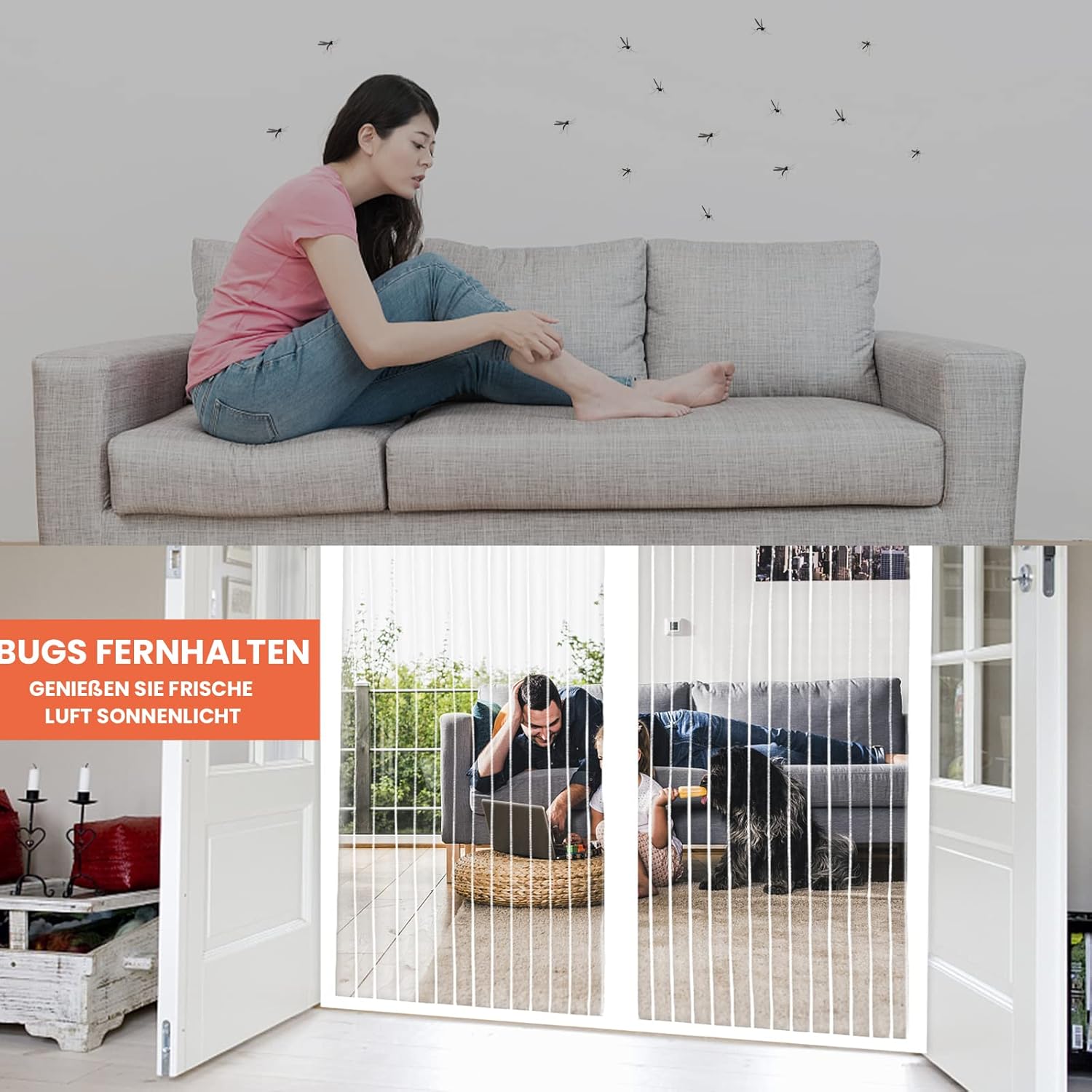 Thumbnail 2 de DIKER Magnetic Fly Screen Door (100 x 200cm) – no-gap insect protection with magnetic strips