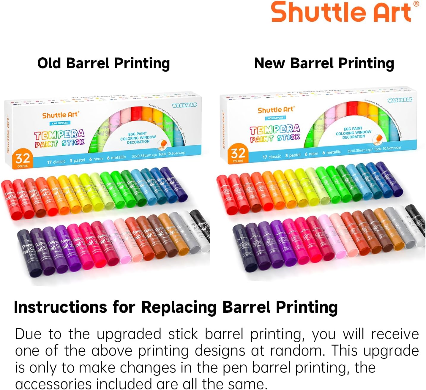 Detalle de Shuttle Art Tempera Paint Sticks 32 Colors