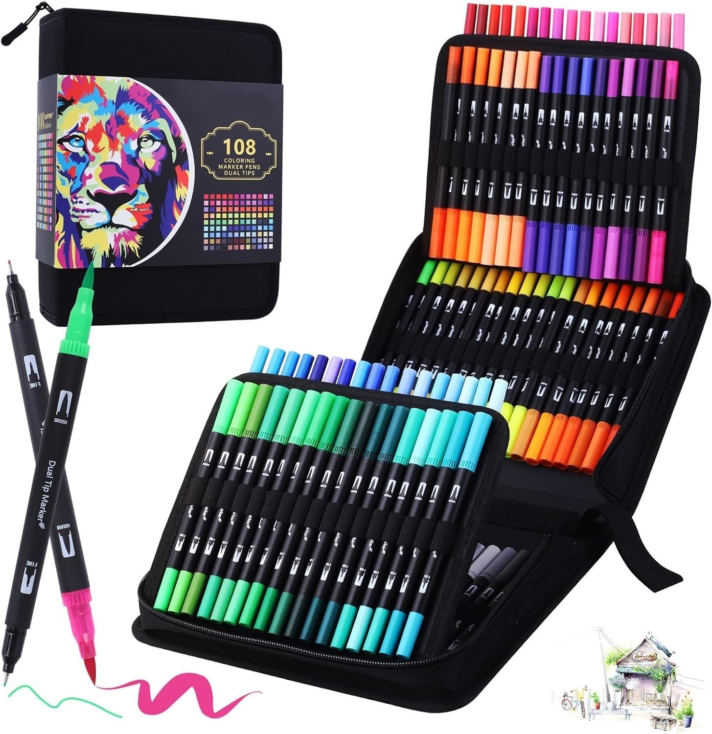 LENTPER Rotuladores Lettering 108 Colores 🎨
