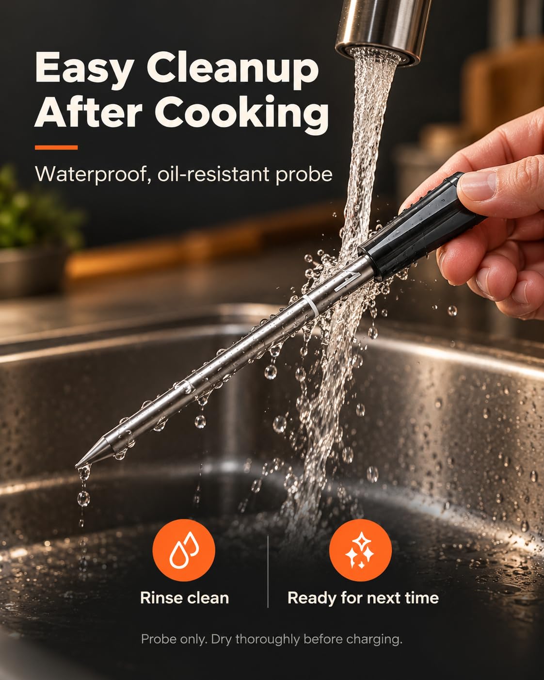 Detalle 2 de JoyBear FM200 Wireless Meat Thermometer with 2 Probes and Smart Base
