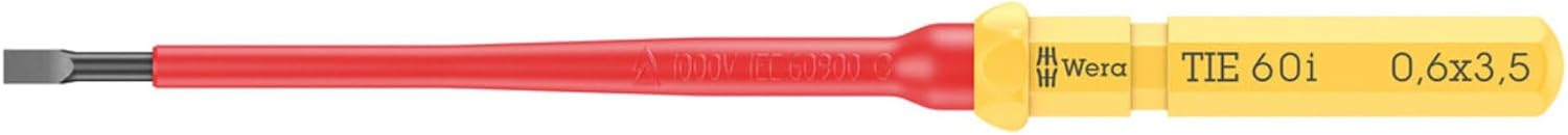 Detalle de Wera Kraftform Kompakt VDE 60 i TiE – izolowany trzpień 0,6 x 3,5 x 157 mm