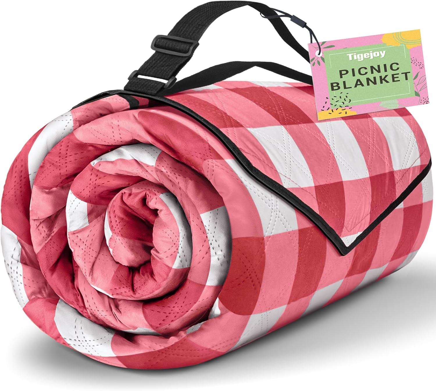 TigeJoy Large Picnic Blanket, 80 x 80-Inch Waterproof Outdoor Mat