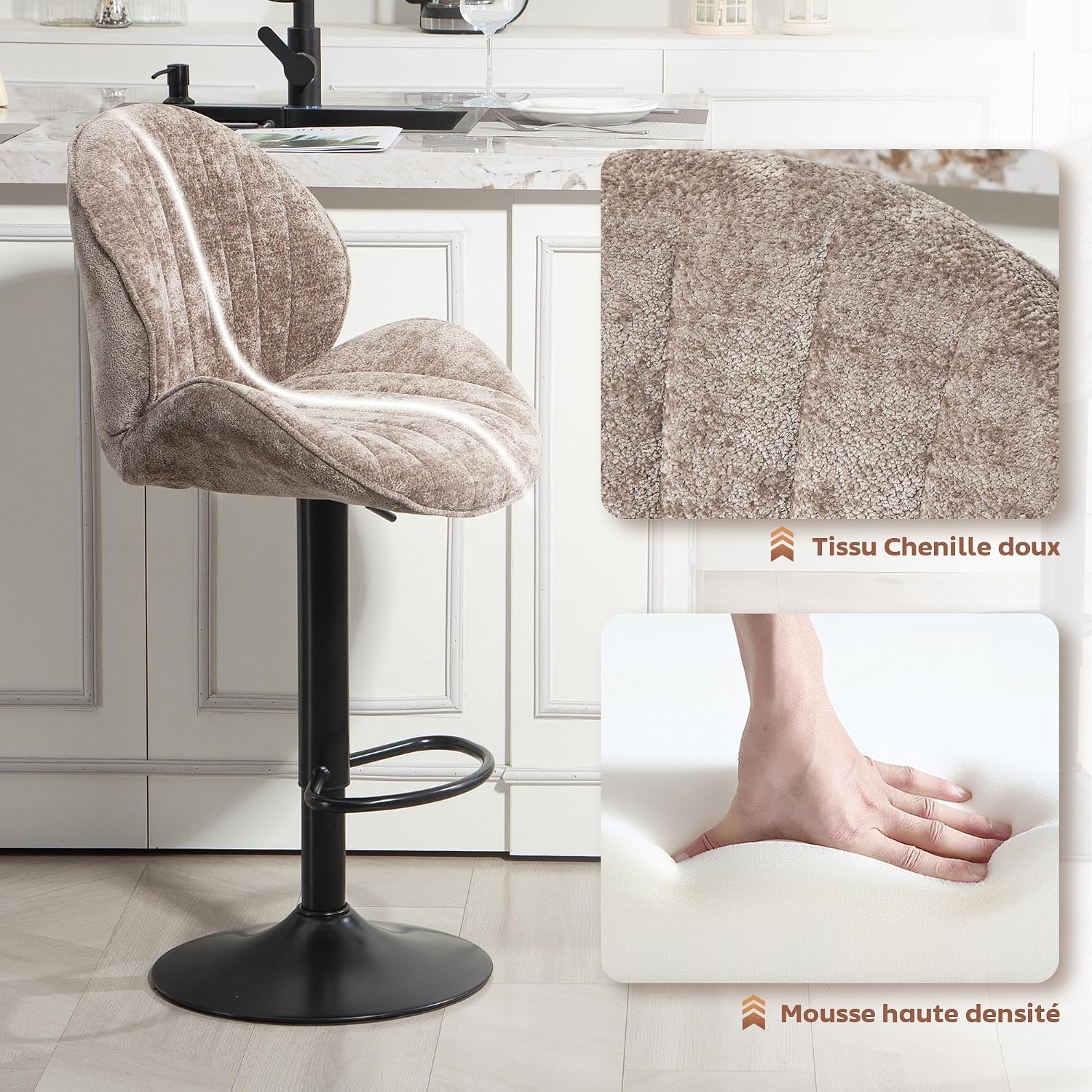 Thumbnail 5 de HOMCOM tabourets coquille réglables 62–83 cm