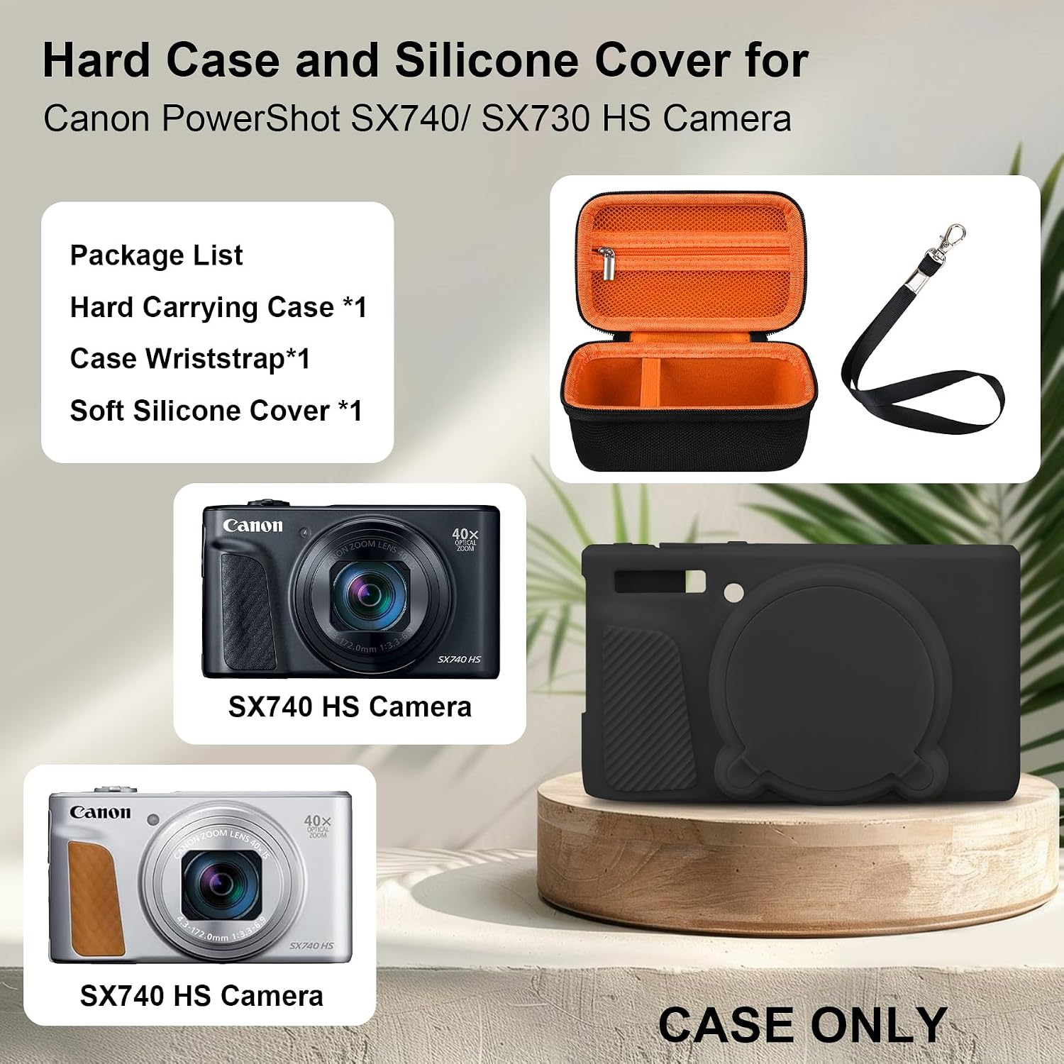 Thumbnail 2 de RAIALL Camera Case for Canon PowerShot SX740/SX730 HS with Silicone Cover – Hard Case + Protective Sleeve