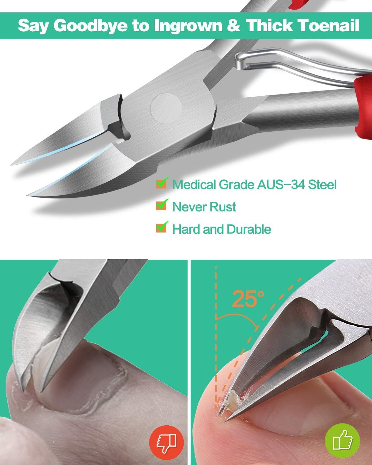 Detalle 2 de Softale Podiatrist Nail Clippers 1.5in