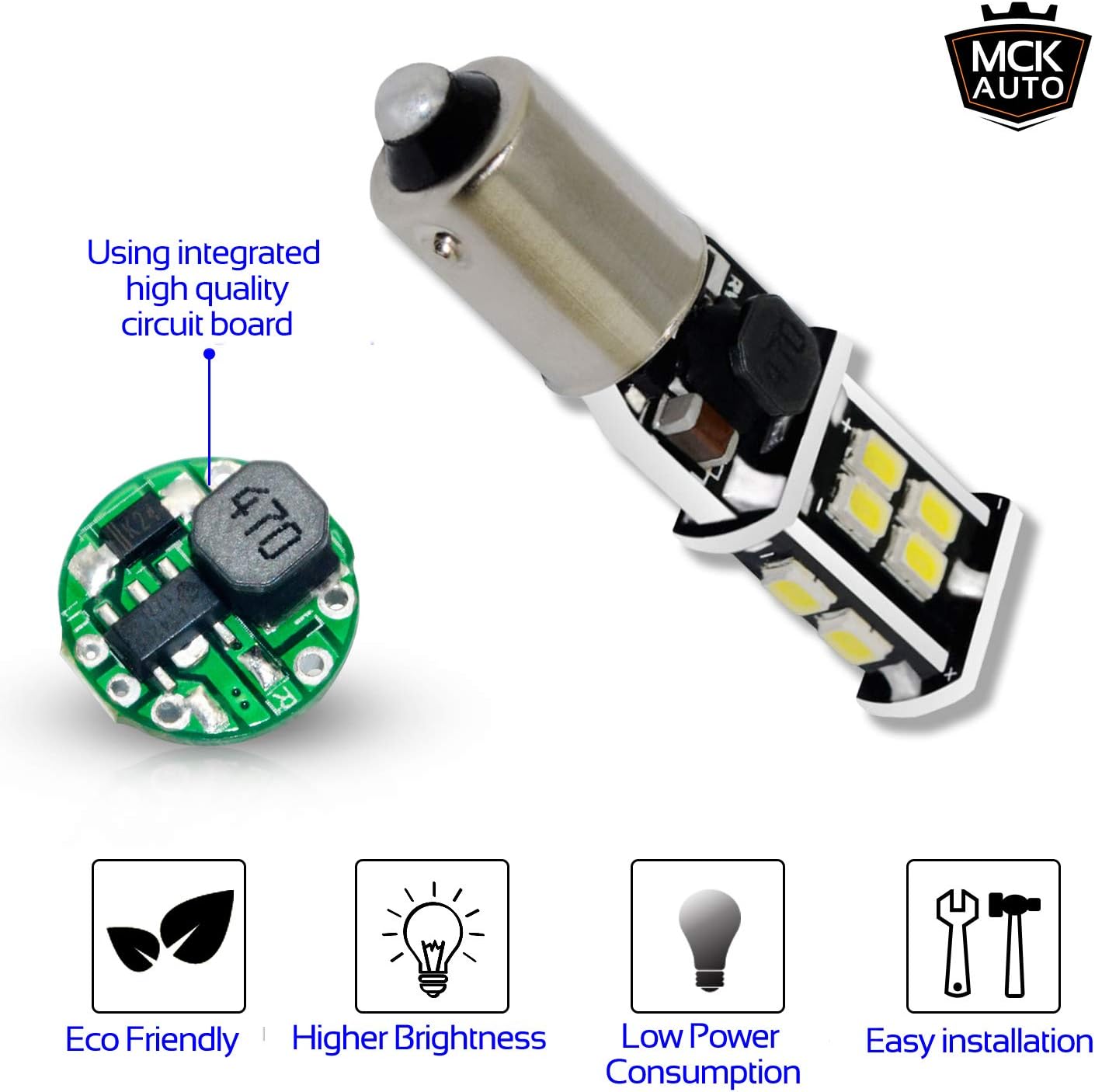 Detalle de MCK Auto H21W BAY9s LED Canbus Bulbs – White, Very Bright Sideli ghts and Reversing Lights (F30/F31 LCI) GA4L3
