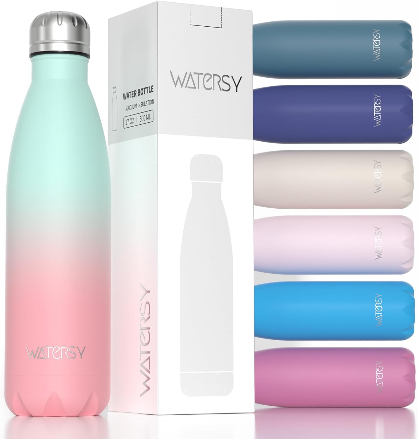 Imagen de WATERSY Stainless Steel Insulated Water Bottle (500ml) – Aqua Pink en OfertitasTOP